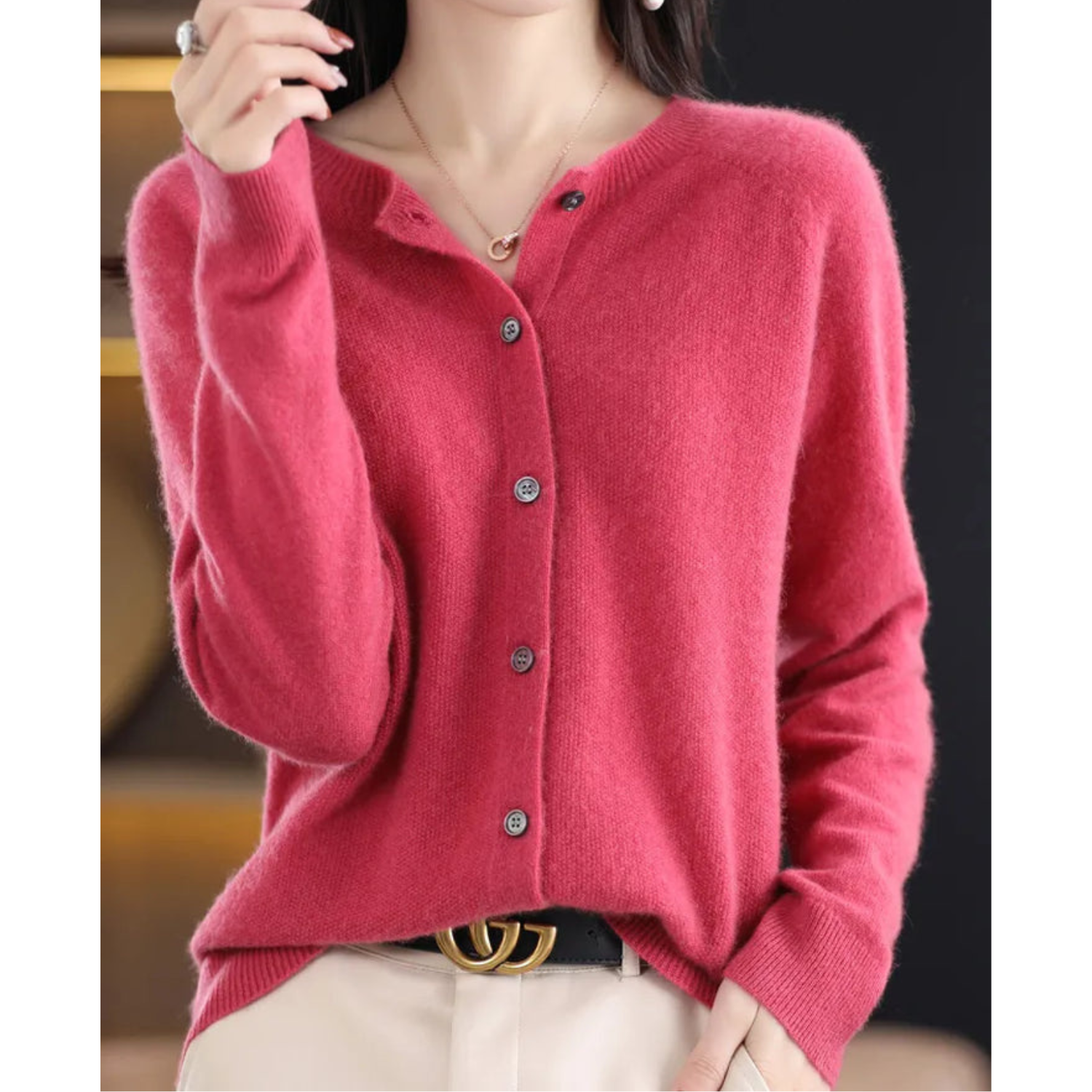 DANIELLE | Women's O-Neck Cardigan 0