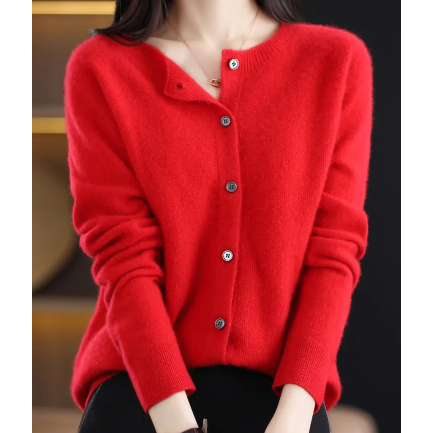 DANIELLE | Women's O-Neck Cardigan 1
