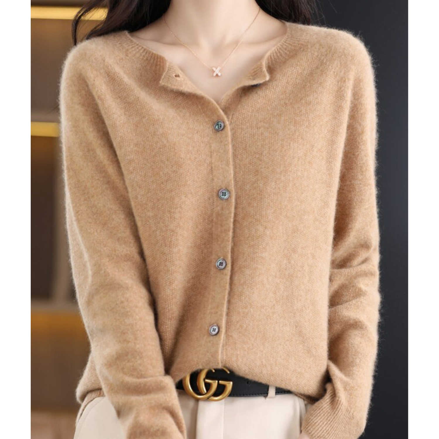 DANIELLE | Women's O-Neck Cardigan 10