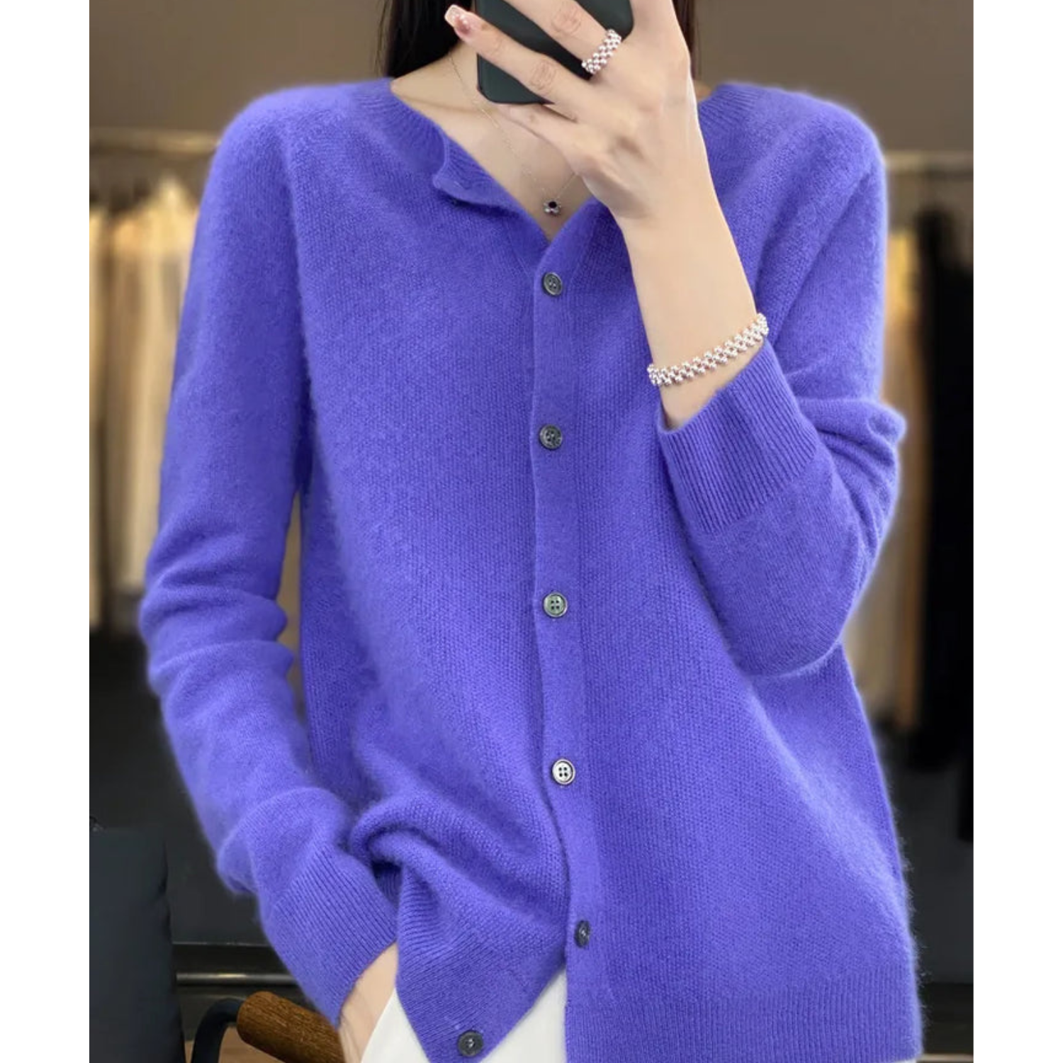 DANIELLE | Women's O-Neck Cardigan 2
