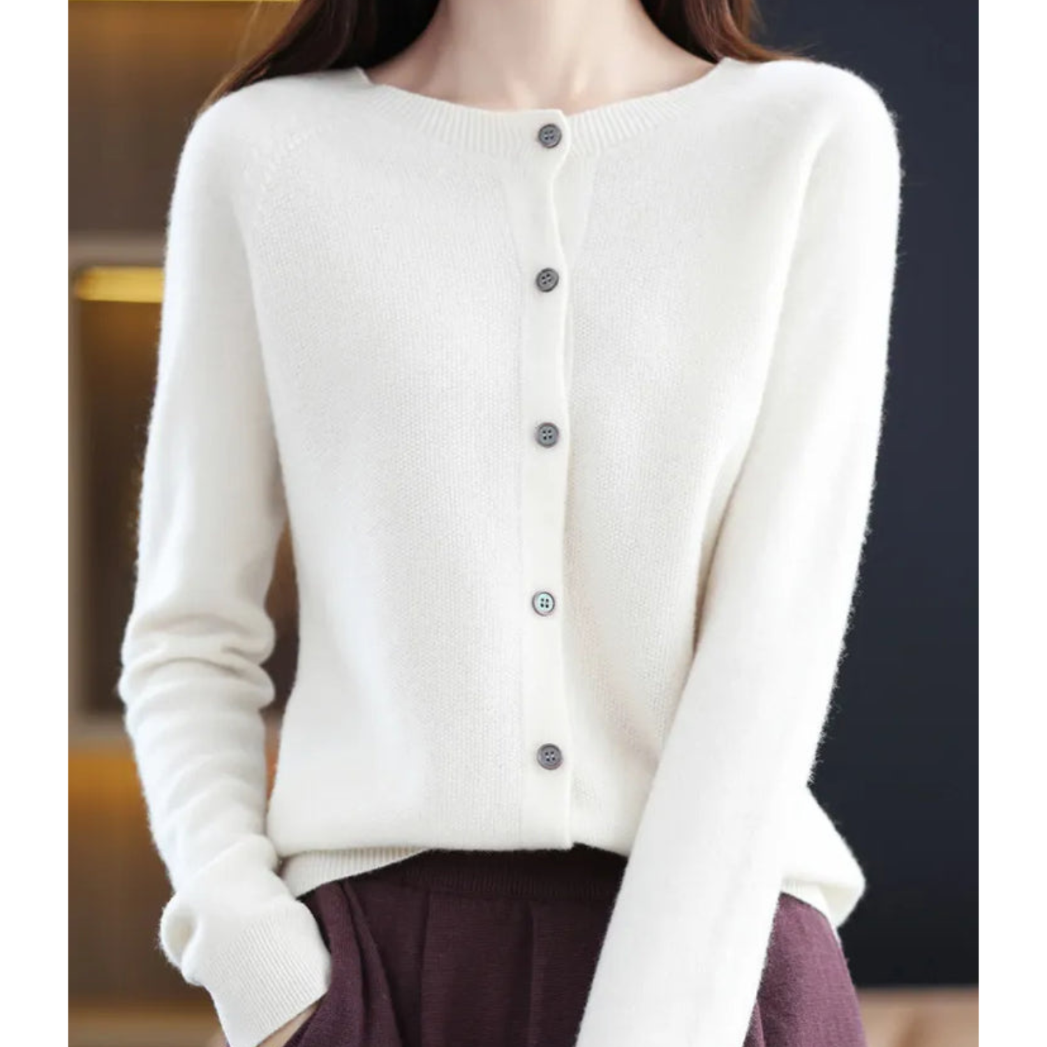 DANIELLE | Women's O-Neck Cardigan 3