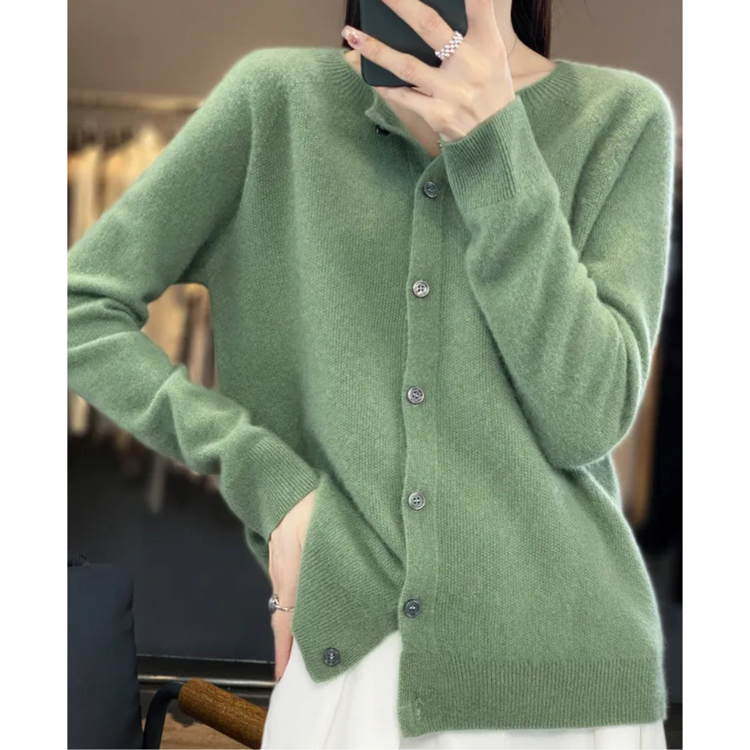 DANIELLE | Women's O-Neck Cardigan 6