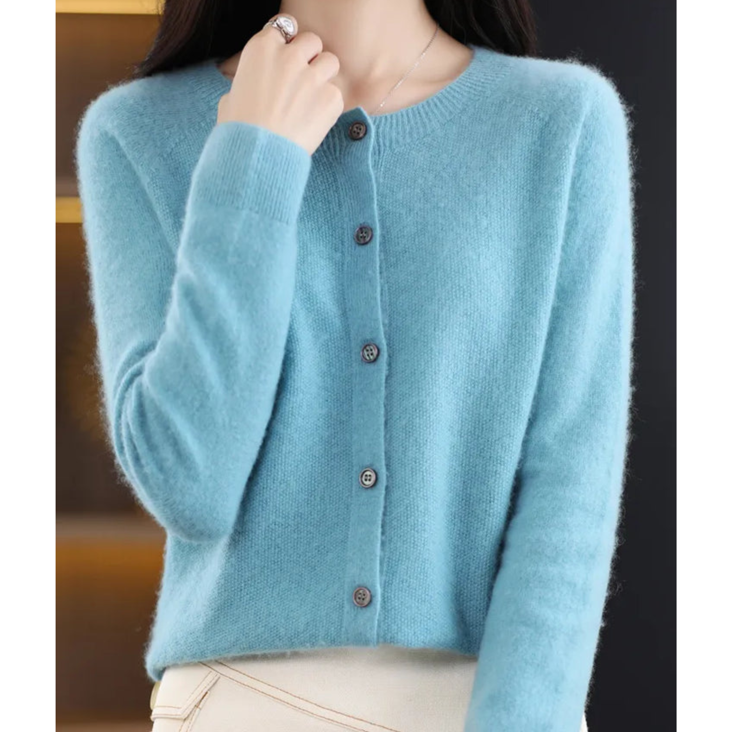 DANIELLE | Women's O-Neck Cardigan 8
