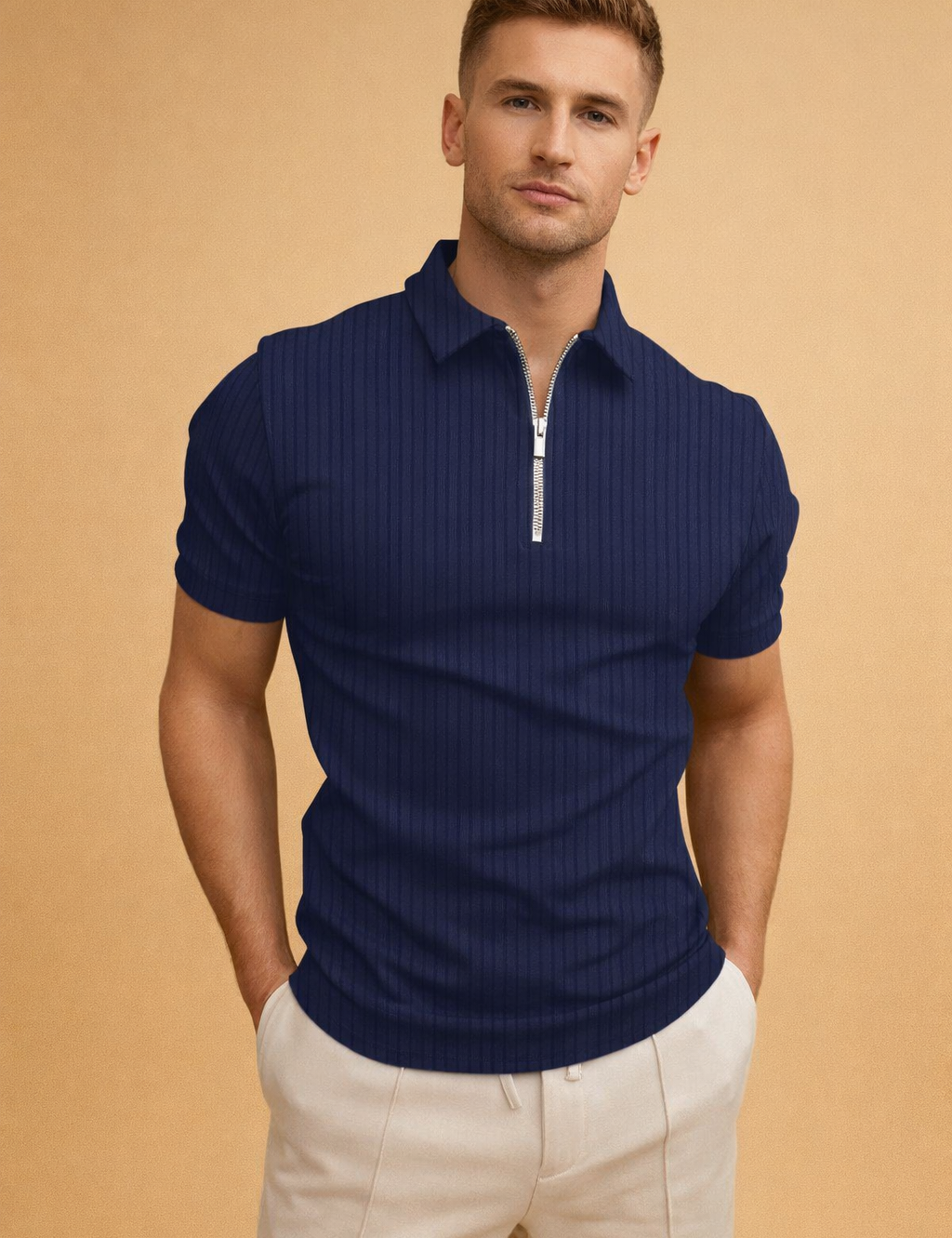 Davi | Men's Vertical Zip Polo 1