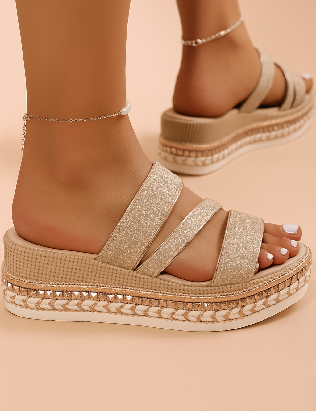 Dominika | Shiny platform sandals 1