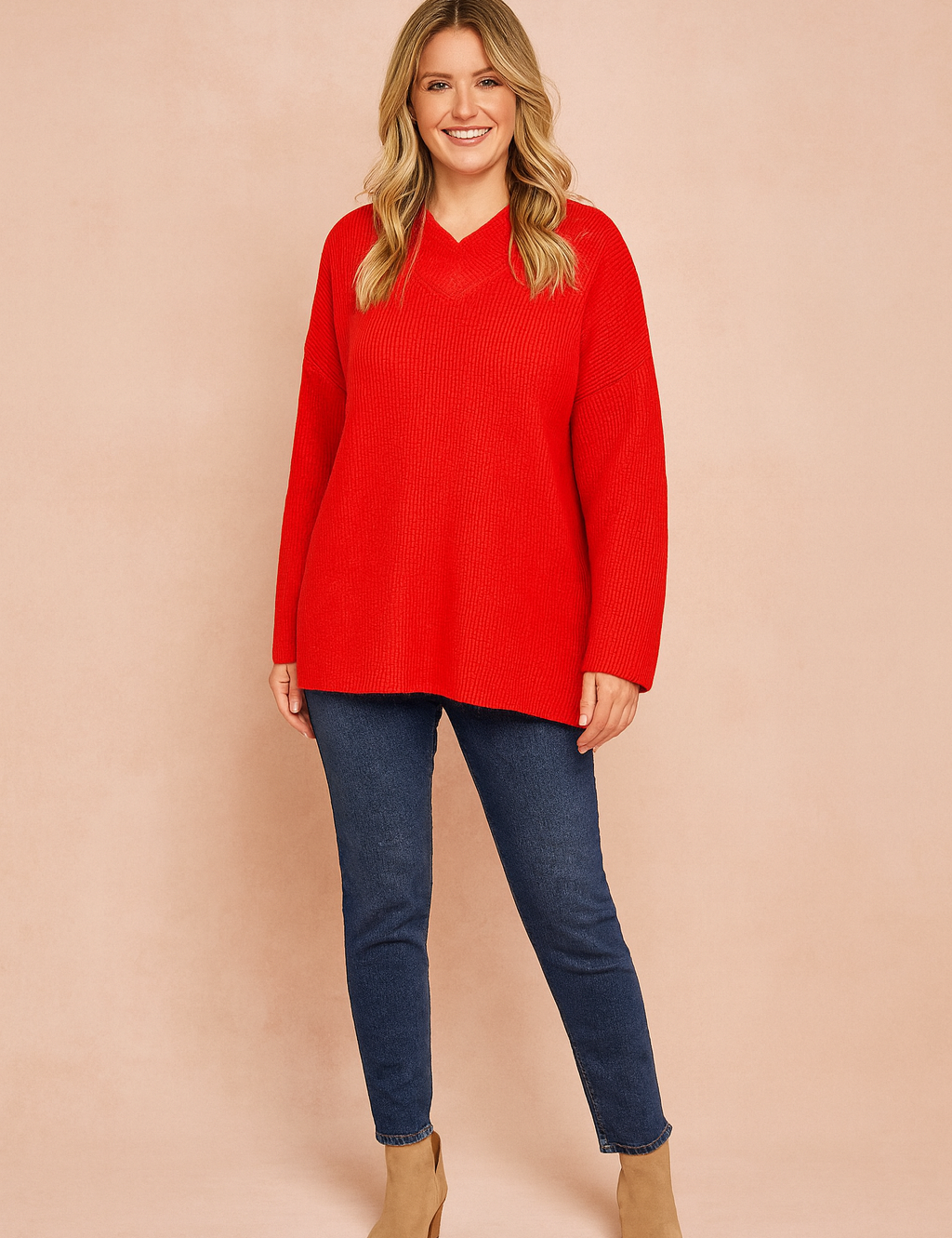 Dorota | Oversized V-neck sweater 0