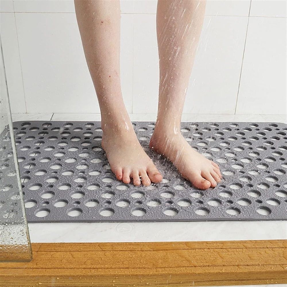 Duschmatte mit Saugnäpfen | Antibakterielles PVC| Sicherer Halt, mit Wasserablauf | SafeBath 6