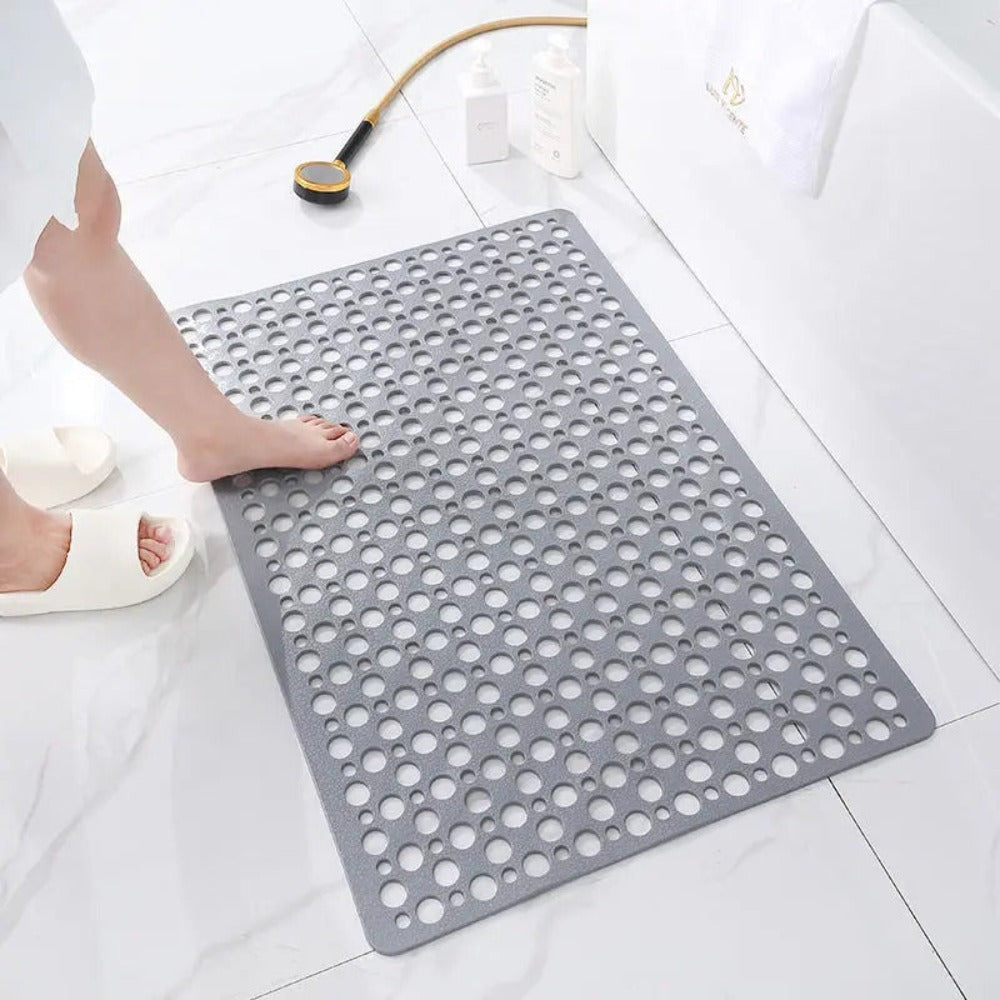 Duschmatte mit Saugnäpfen | Antibakterielles PVC| Sicherer Halt, mit Wasserablauf | SafeBath 7