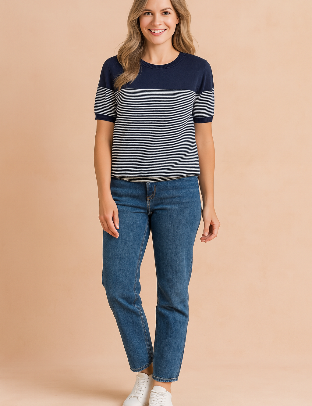 EDITH | Striped short-sleeved top 1