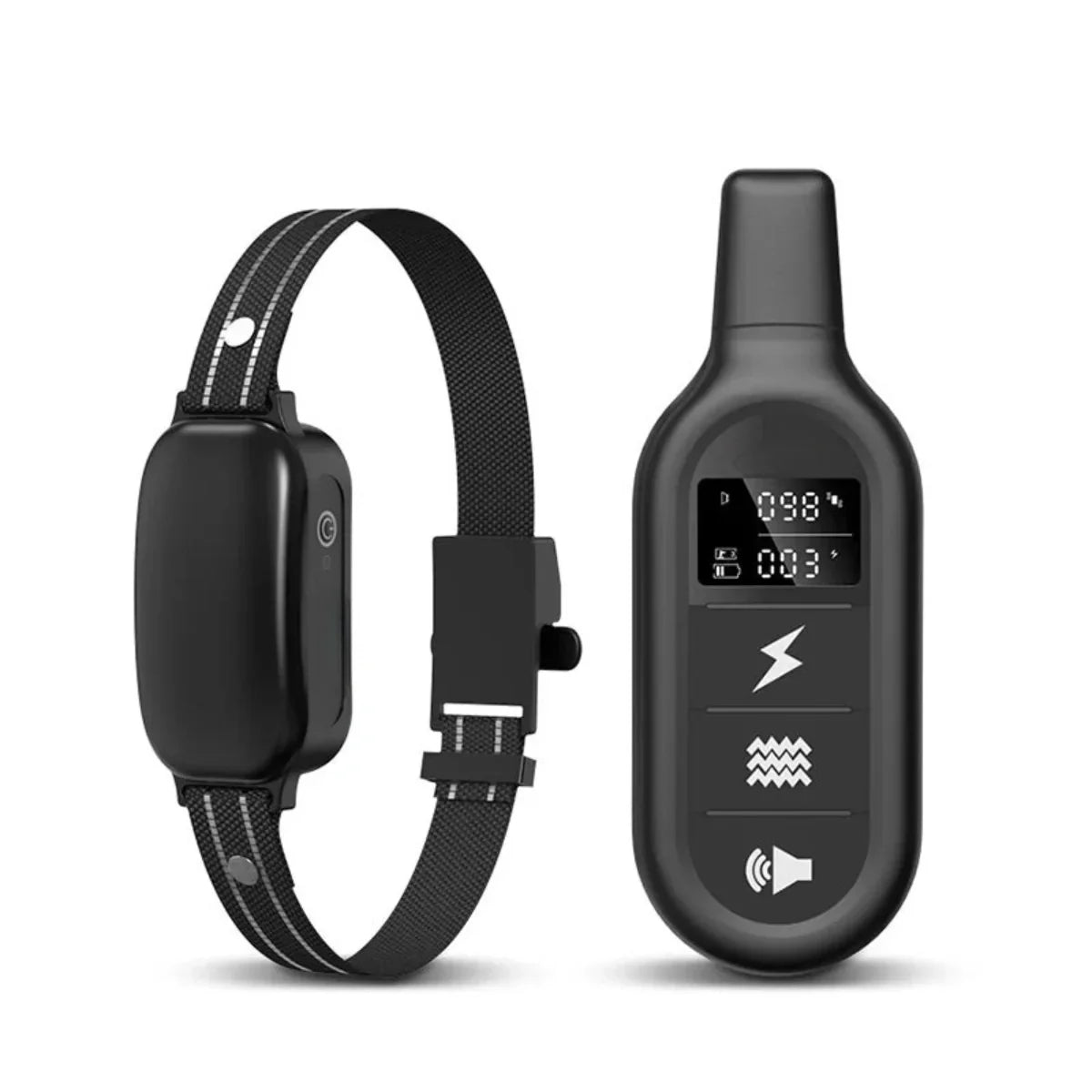 Electric dog training collar with remote control, waterproof, 16 adjustable shock levels, 1000 m range, beep and vibration modes 0