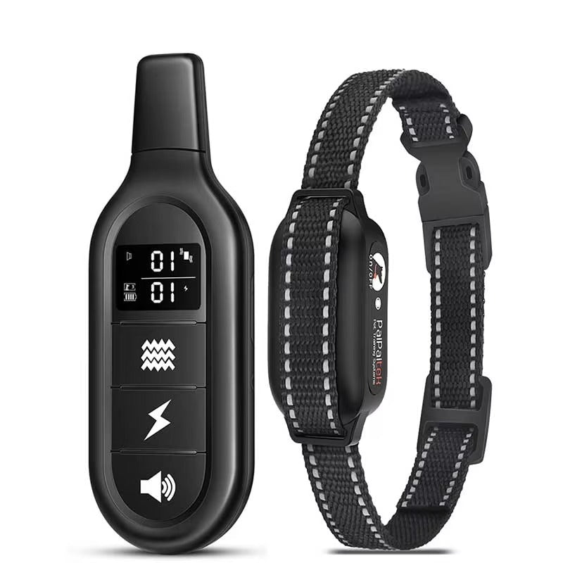 Electric dog training collar with remote control, waterproof, 16 adjustable shock levels, 1000 m range, beep and vibration modes 1