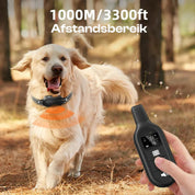 Electric dog training collar with remote control, waterproof, 16 adjustable shock levels, 1000 m range, beep and vibration modes 3