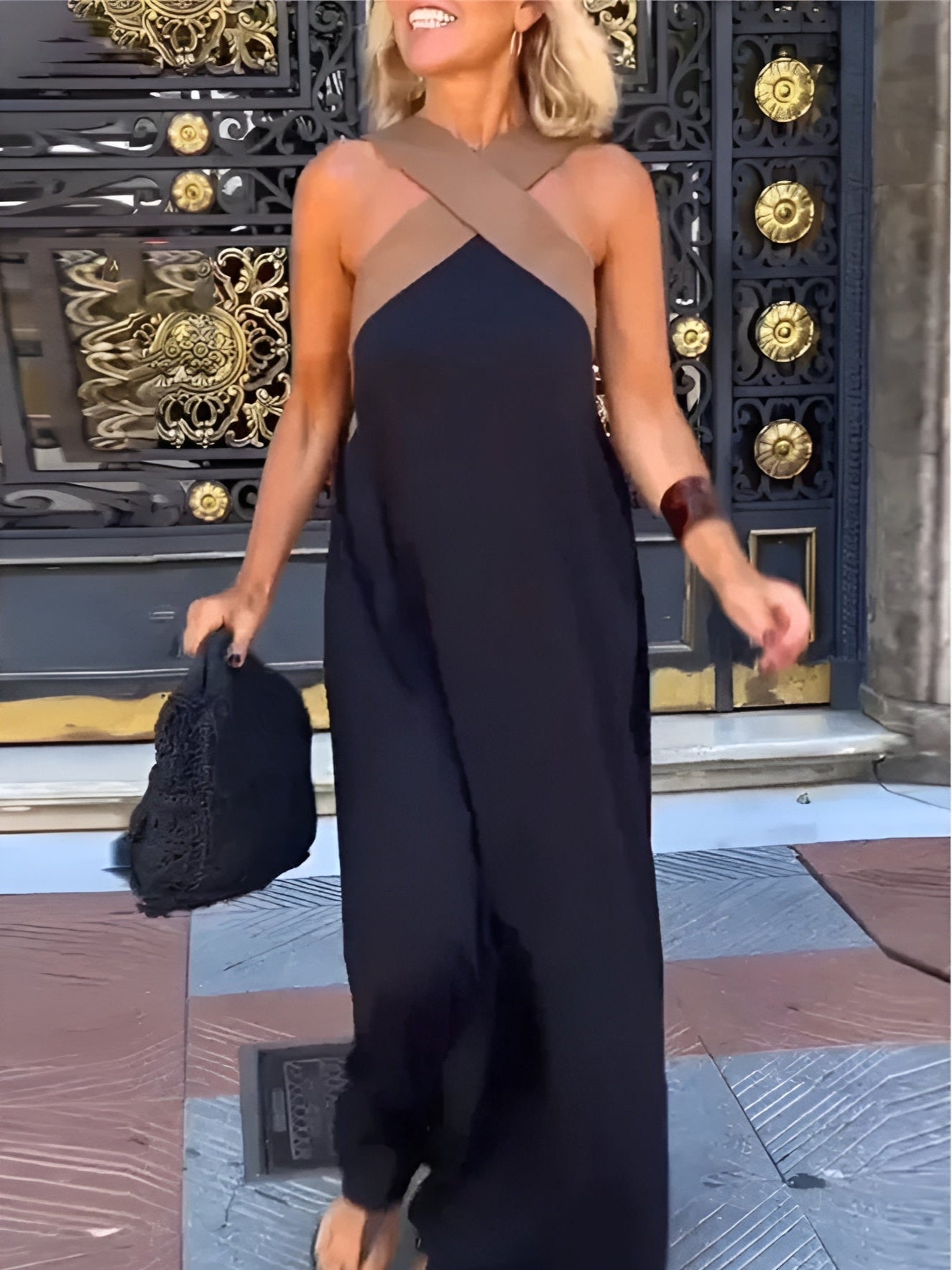 Elegant Crossed Maxi Dress for Women - Breezy and Comfortable Summer Style 0