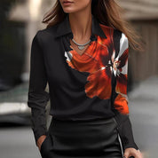 Elegant Shiny V-Neck Blouse for Women - Effortless Sophistication 8