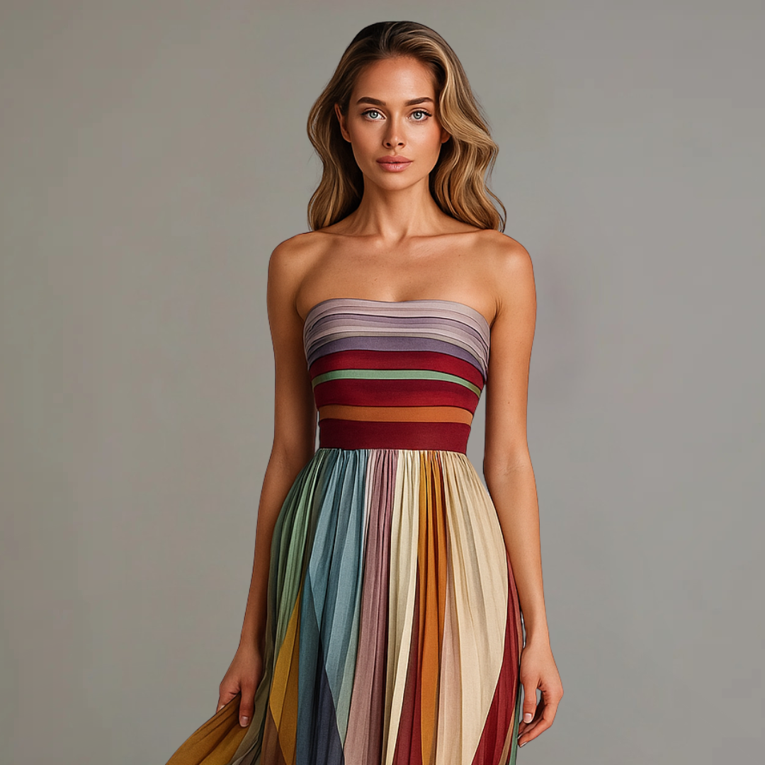 Elegant Strapless White Maxi Dress for Women - Flattering Long Dress for Casual Summer Outings 1