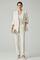 Elegant Women's Blazer Set with Defined Shape and Straight-Leg Trousers 0