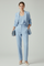 Elegant Women's Blazer Set with Defined Shape and Straight-Leg Trousers 7