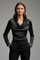 Elegant Women’s Blouse with Draped Collar and Long Sleeves 5