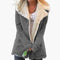 Elegant Women's Button-Up Jacket with Wide Collar and Pockets for Winter 4