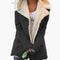 Elegant Women's Button-Up Jacket with Wide Collar and Pockets for Winter 9
