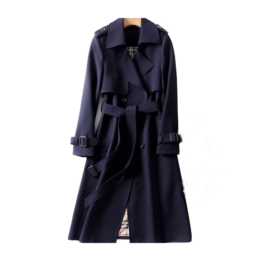 Elegant Women's Double-Breasted Trench Coat with Belt 2