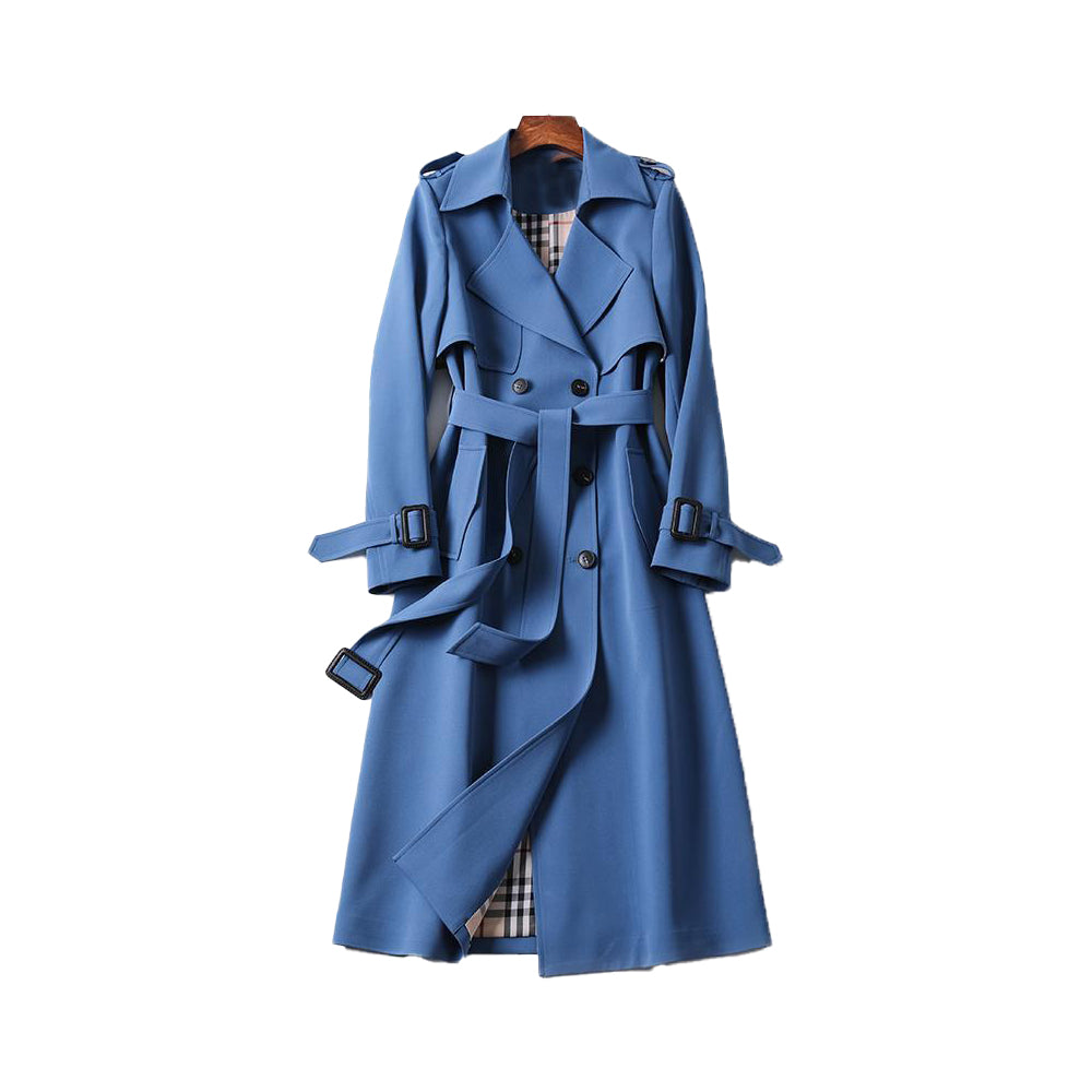 Elegant Women's Double-Breasted Trench Coat with Belt 3