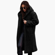 Elegant Women's Hooded Coat - Stylish Winter Coat for Women with Button Closure and Side Pockets 0