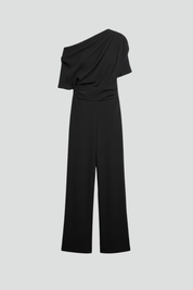 Elegant Women's Jumpsuit with Asymmetric Neckline and Wide Leg Trousers 1