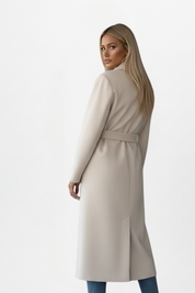 Elegant Women's Long Coat with Belt and Double-Breasted Front 3