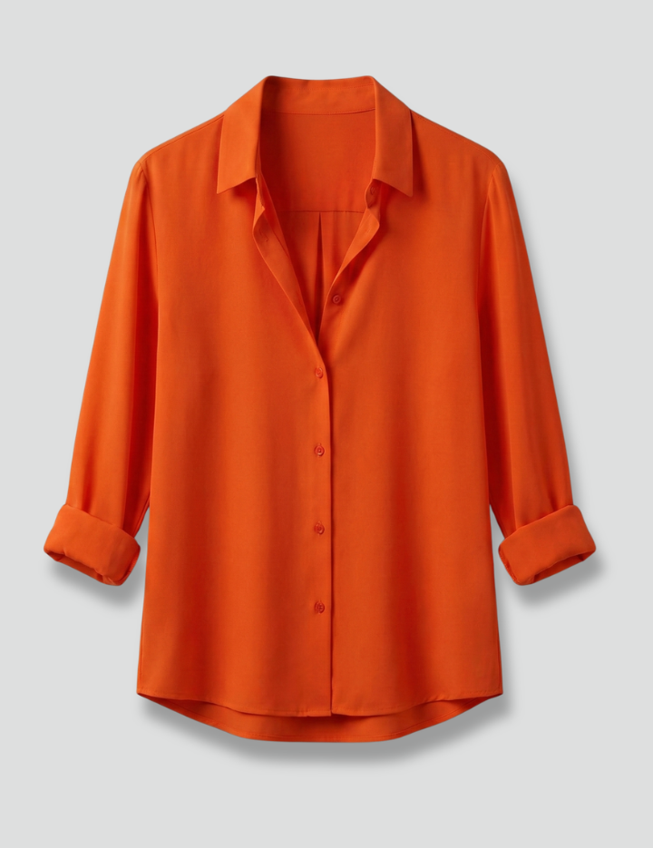 Elegant Women’s Long Sleeve Blouse with Turn-Down Collar 1