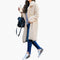 Elegant Women's Long Teddy Coat with Wide Collar for Stylish Layering 0
