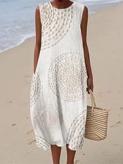 Elegant Women's Maxi Dress - Sleeveless Textured Design for Summer & Formal Events 0