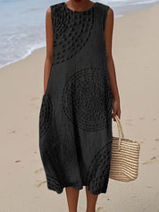 Elegant Women's Maxi Dress - Sleeveless Textured Design for Summer & Formal Events 1