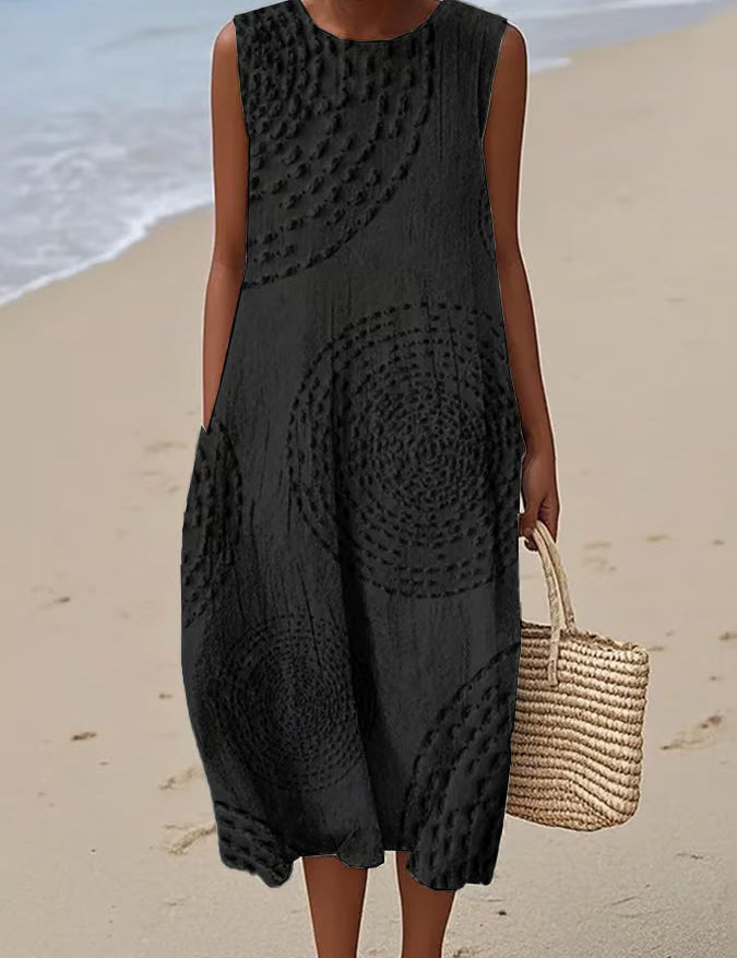 Elegant Women's Maxi Dress - Sleeveless Textured Design for Summer & Formal Events 1