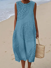 Elegant Women's Maxi Dress - Sleeveless Textured Design for Summer & Formal Events 3