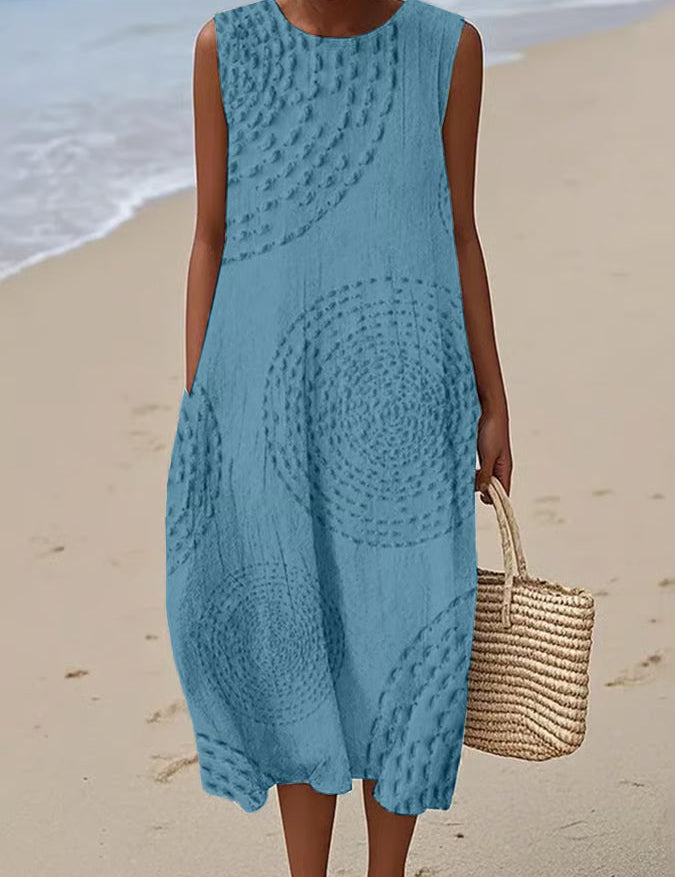 Elegant Women's Maxi Dress - Sleeveless Textured Design for Summer & Formal Events 3