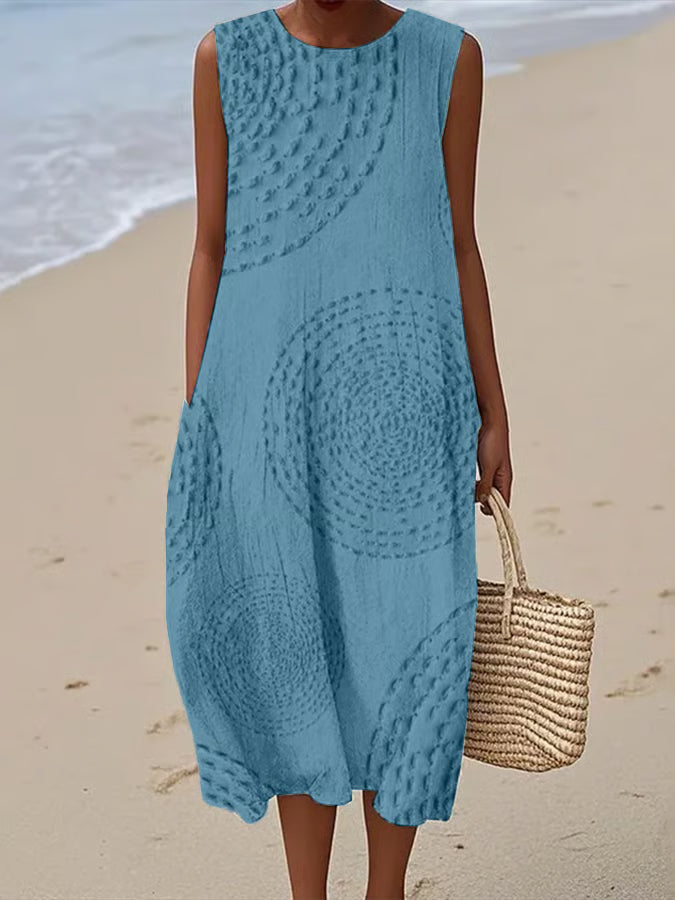 Elegant Women's Maxi Dress - Sleeveless Textured Design for Summer & Formal Events 3