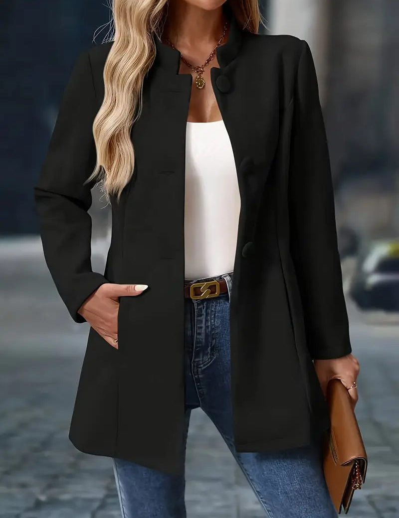 Elegant Women's Mid-Length Overcoat Jacket for All Seasons 5