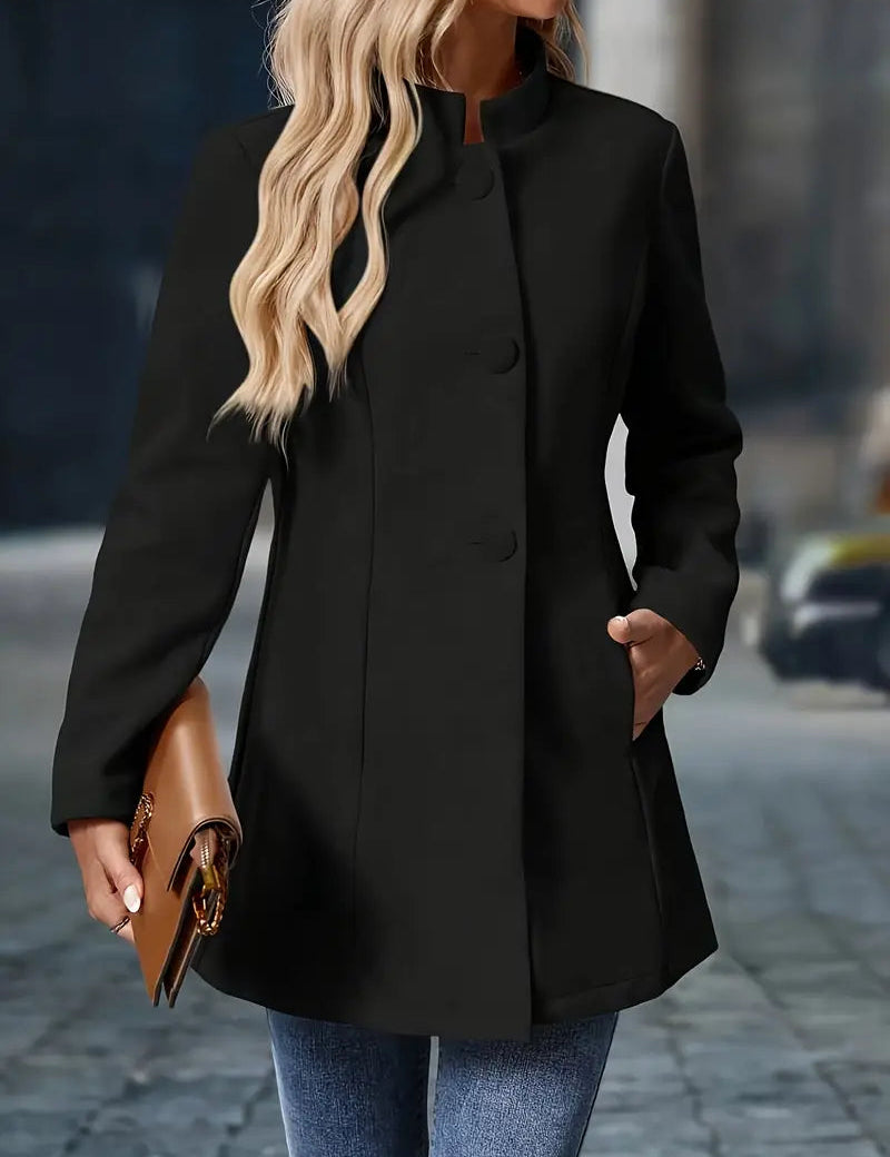 Elegant Women's Mid-Length Overcoat Jacket for All Seasons 6