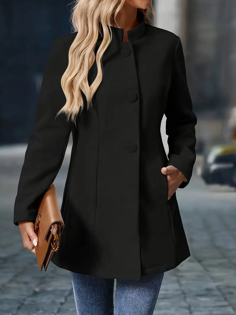 Elegant Women's Mid-Length Overcoat Jacket for All Seasons 6