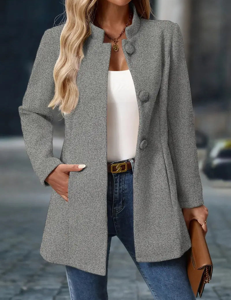 Elegant Women's Mid-Length Overcoat Jacket for All Seasons 7