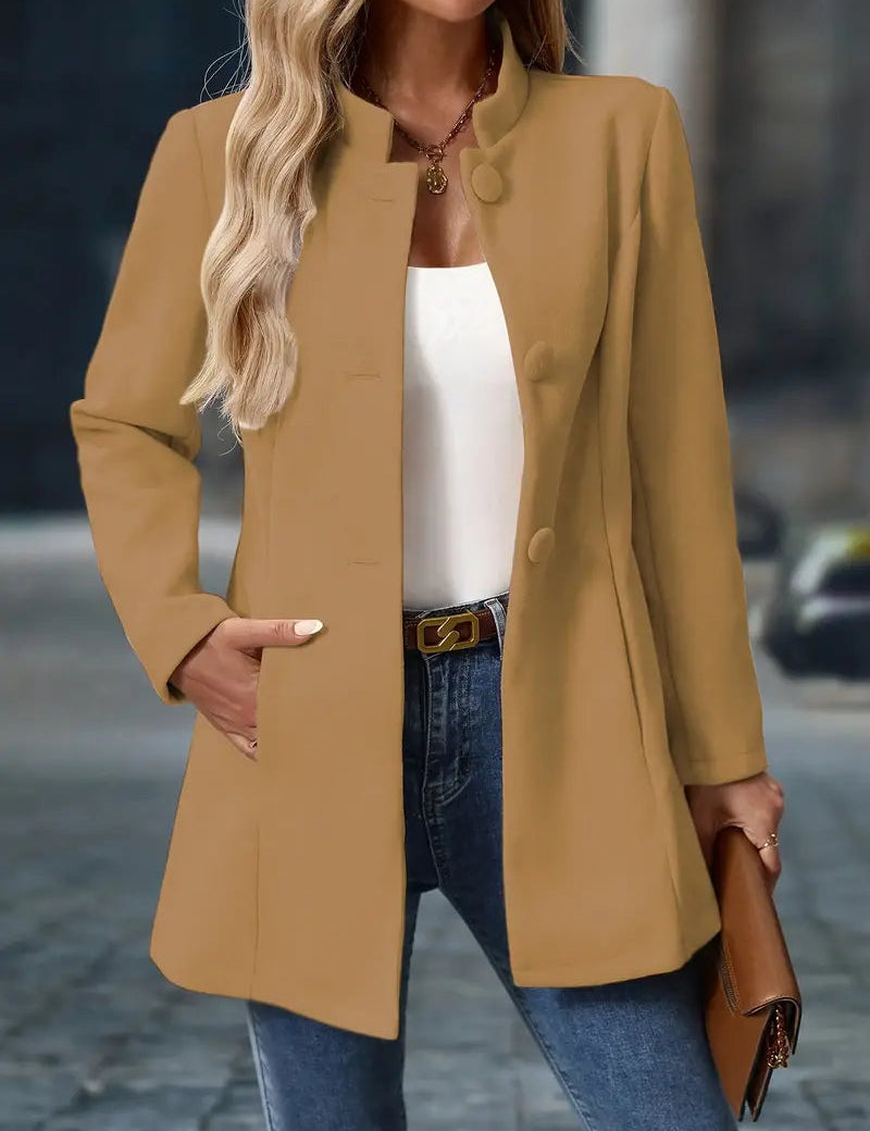 Elegant Women's Mid-Length Overcoat Jacket for All Seasons 8