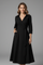 Elegant Women’s Midi Dress with V-Neck and Long Sleeves for Summer 0