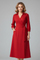 Elegant Women’s Midi Dress with V-Neck and Long Sleeves for Summer 6