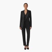Elegant Women's Suit - Three-Piece Pant Suit with Notched Blazer and Straight-Leg Trousers for Office and Casual Wear 6