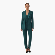 Elegant Women's Suit - Three-Piece Pant Suit with Notched Blazer and Straight-Leg Trousers for Office and Casual Wear 8