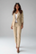 Elegant Women's Suit Set with Buttoned Jacket and Straight-Leg Trousers 8