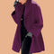 Elegant oversize women's winter coat with a wide collar 2