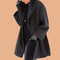 Elegant oversize women's winter coat with a wide collar 4