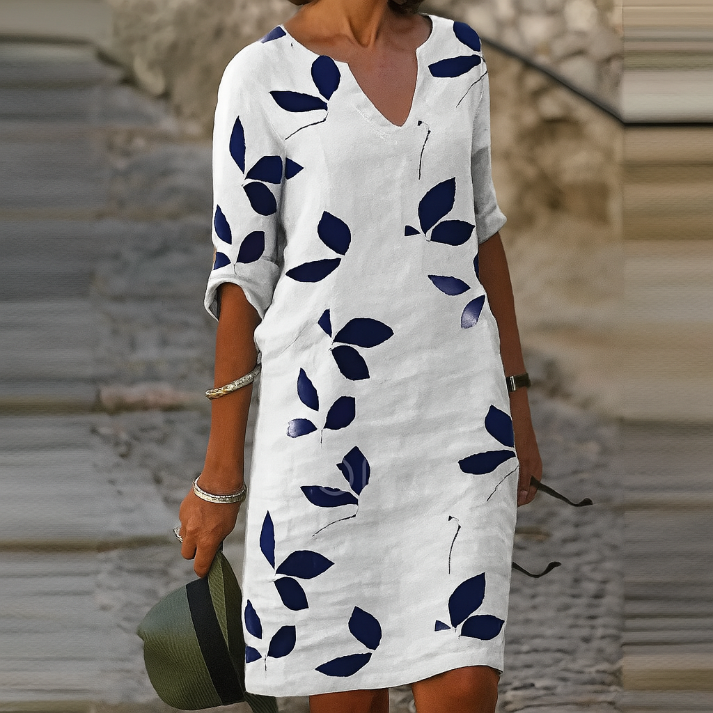 Eliza | Summer Dress with Leaf Pattern 1